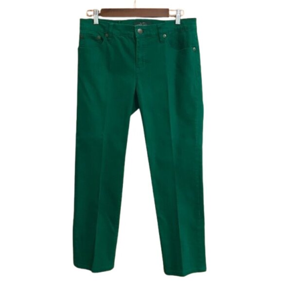 LRL Ralph Lauren Women's  Slimming Modern Straight Ankle Jeans Green Size 8 - Picture 1 of 9